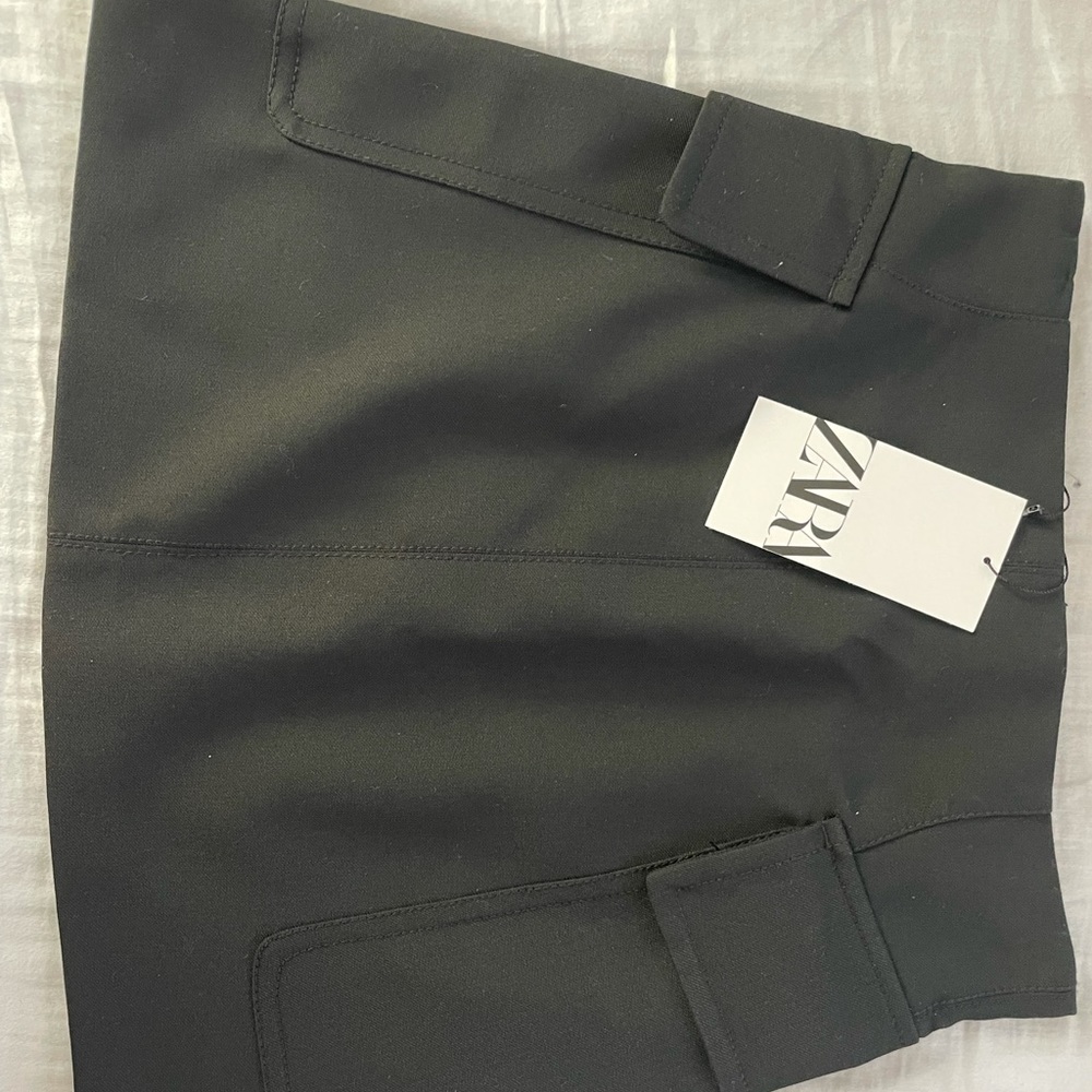 ZARA Black Mini Cargo Skirt